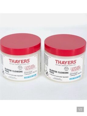 NWT Thayers Blemish Clearing Pads 2-Pack Acne Treatment Pads 120 Total Count